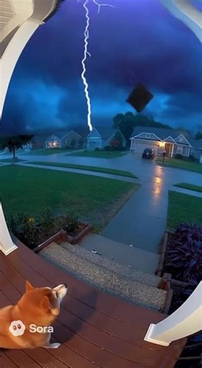 Dog vs The Storm | Shiba Inu Faces Powerful Thunderstorm”