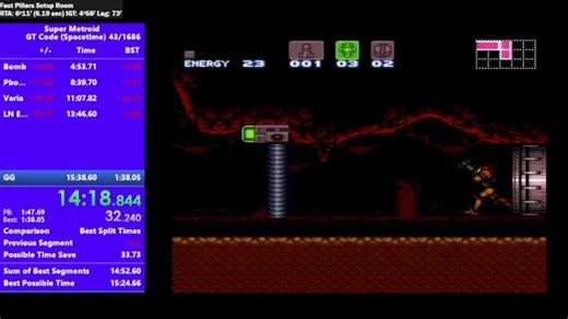 Super Metroid GT-Code Spacetime in 15:02