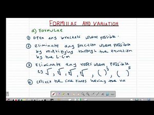 FORM 3: FORMULA AND VARIATION: LESSON 1(KCSE1989 PP2 NO.3, KCSE1993 PP1 NO.10 & KCSE 1994 PP1 NO.14)