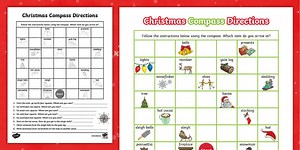 Christmas Compass Directions Worksheet