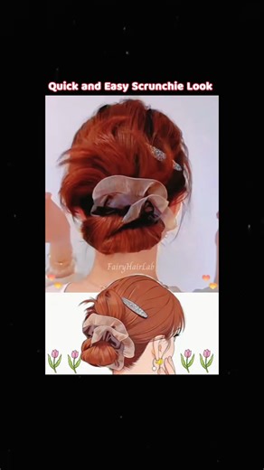 Quick and Easy Scrunchie Look 🌺 Tutorial 🌹 Fairy Hair Lab 🥰