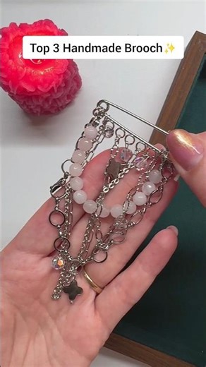 My Top 3 Handmade Brooch Designs ✨️💎#brooch #youtubeshorts #handmade #diy #jewelry
