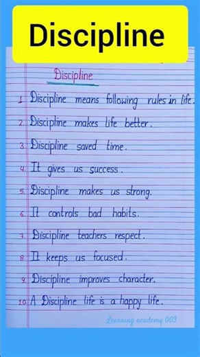 Discipline |10 lines essay on discipline |essay on discipline in english