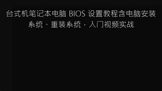 台式机笔记本电脑 BIOS 设置教程含电脑安装系统、重装系统，入门视频实战