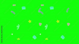 confetti Motion on 4k green screen or chroma key