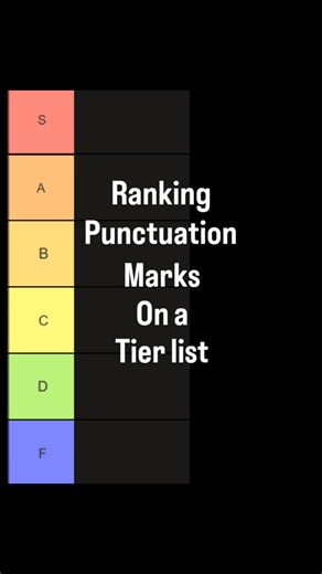 Ranking punctuation marks on a tier list.