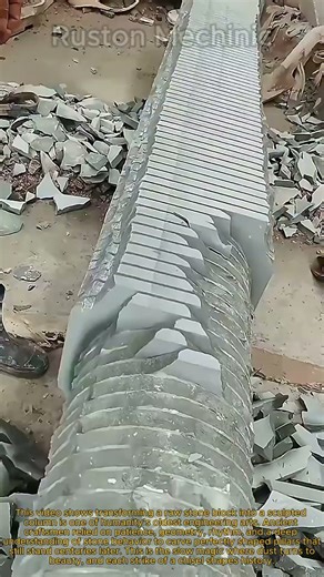 Ancient Stone Carving Techniques: Watch a Column Emerge from Raw Stone