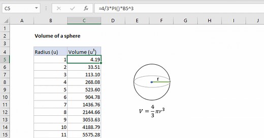 Volume of a sphere