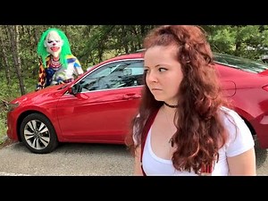 CREEPY KLOWN STALKS GIRLFRIEND OUTSIDE THE WAREHOUSE!