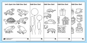 Let's Spot the Odd One Out! Colouring Pages