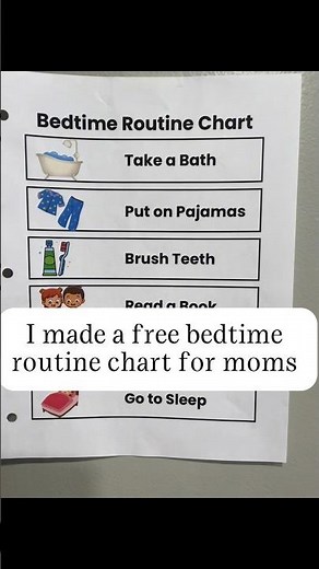 Free Bedtime Routine Chart for Kids | Toddler Visual Schedule