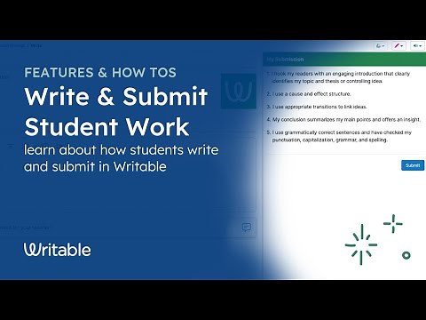 How Students Write and Submit Work in Writable