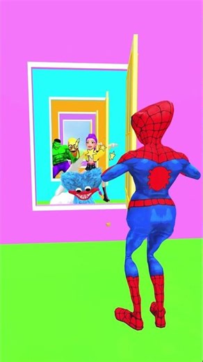 Dance Spider man, Rumi, Hulk Troll open window with Poppy-Playtime #spiderman #kpopdemonhunters