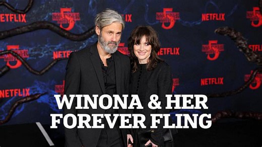 Winona Ryder joined by partner Scott Mackinlay Hahn at Stranger Things premiere