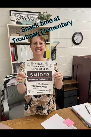 🎉 Sponsor Shout-Out! 🎉 We want to send a HUGE thank you to Snider Insurance Group for sponsoring our teacher snack cart for three months this school year! Their generosity helped us spoil our teachers and staff, and we are so grateful for businesses in our community who step up to support our school. 💙 Thank you, Snider Insurance, for making a difference at Troutman Elementary, we truly appreciate you! | Troutman Elementary PTO