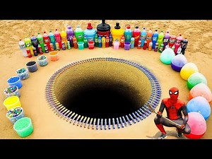 EXPERIMENT: Big Toothpaste Eruption from Giant Coca Cola, Fanta, 7up, Mtn Dew and Mentos Underground