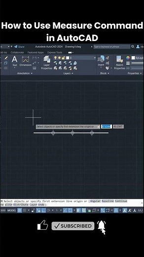 AutoCAD Tutorial | How to Use Measure Command 📏 | Step by Step for Beginners