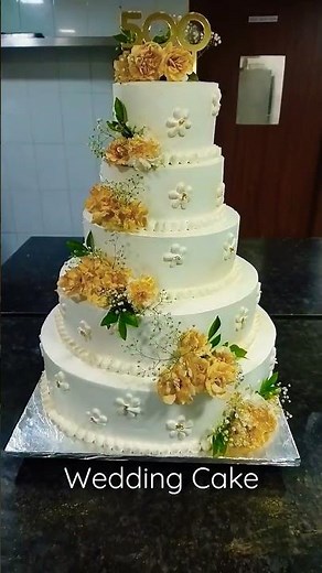 5 Tier Wedding Cake #cakedecorating #cakeideas #cake #5tiercake #customizedcake #wedding #weddingcak