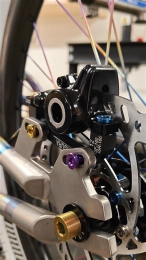 Custom anodized titanium ebike