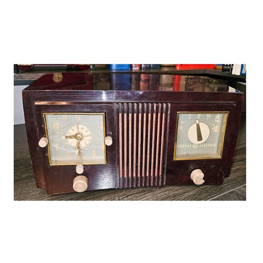 Vintage 1950 General Electric Model 535 Brown Swirl Tube AM Radio Alarm Clock - Etsy