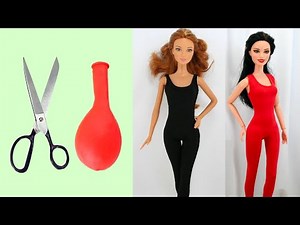 DIY Doll Jumpsuit Making With Balloon 🎈How To Make Jumpsuit For Barbie 👗 Doll 👗 Mask Dress 😷