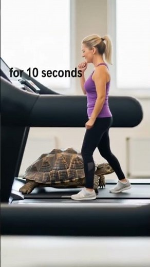 Turtle slow treadmill walk #turtle #treadmill #workout #ytshorts #shorts #animals #ai #aishorts