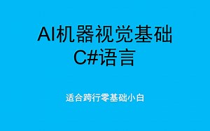 AI机器视觉基础C#语言