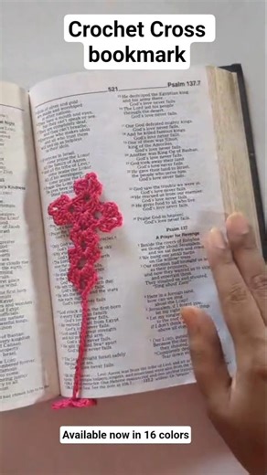 Crochet Cross bookmark✨ Available in 16 different 🎨