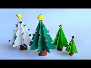 簡単かわいい♪折り紙の立体的なクリスマスツリーの作り方 How to make an origami Christmas tree.