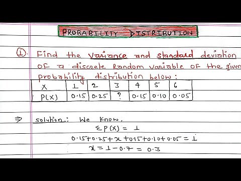 Find the Variance and Standard Deviation of a discrete Random variable of probability Distribution