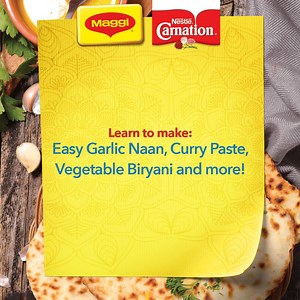 Register for our Everyday Vegetarian - Indian Style Cooking Classes! Learn to make: All-Purpose Curry Paste Crispy Tofu in Coconut Curry Sauce Easy Garlic Naan Palak Paneer (Spinach & Cheese) Vegetable Biryani Classes will be held at the Nestlé Kitchen on: Wednesday: 3rd, 10th at 4.30pm Saturday: 6th, 13th at 9.30am, 12:30pm Sunday: 7th, 14th at 9:30am, 12.30pm Register at Nestlé TT or online at www.hubboxgrocery.com Call 800-Nest to find out more. | MAGGI