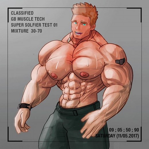 Soldier Muscle Growth Animation