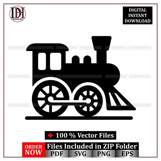 Vintage Train Silhouette Vector | Steam Engine Clipart (svg, Png, Eps, Pdf) - Etsy