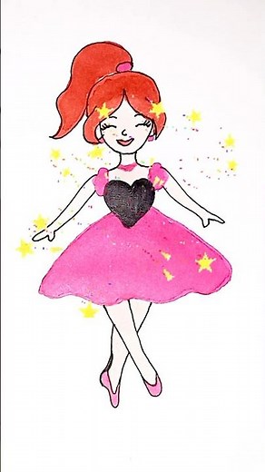 How to draw a cute girl easy| Step by Step drawing for kids