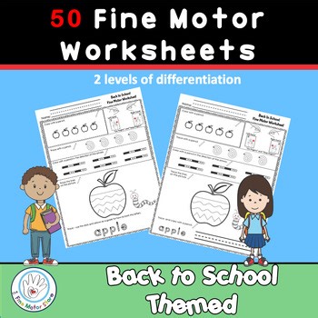 Back to School Fine Motor Worksheets | Fine Motor | Pre-K, Kindergarten  | First
