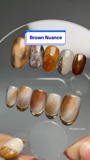Brown Nuance Marble Nails Tutorial