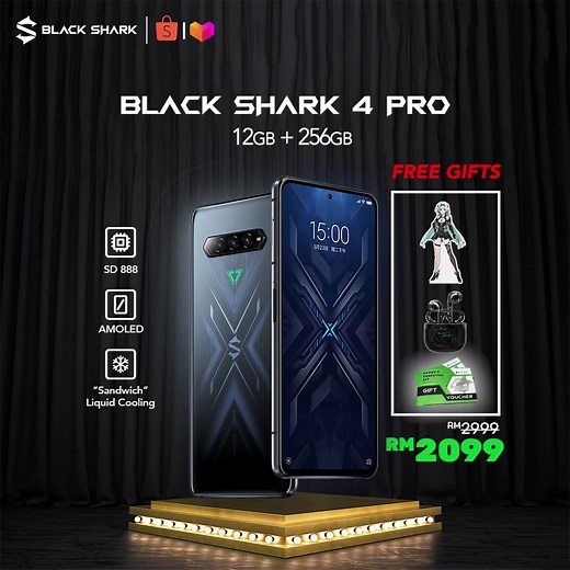 Unleash your gaming potential with the Black Shark 4 Pro! Experience lightning-fast performance and unparalleled graphics on the ultimate gaming smartphone! Black Shark 4 Pro is equipped with: 👉🏻 SnapDragon 888 Processor ✅ 120W Fast Charging 👉🏻 4500mAh Large Battery Volume ✅ "Sandwich" Cooling System 👉🏻 Magnetic Pop Triggers ✅ 144Hz Refresh Rate 👉🏻 1 Year Warranty Purchase it from: Shopee: https://shp.ee/6ue2g3j #BlackShark #SpeedBeyondGravity #BlackShark5 #BlackShark5Pro #AllForGamers #