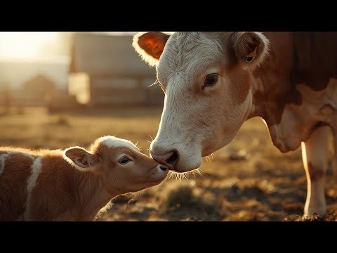 Miracle of Life | Cow Giving Birth in Peaceful Winter Morning | Pure Nature Sounds