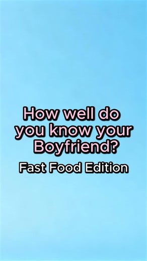 Trivia Questions on Instagram: "How well do you know your boyfriend? Fast Food Edition! Boys if she gets one or more wrong she owes you a lunch date!! 😎 #bfgf #bfgfquiz #couplesquiz #relationships #fyp #quiz #trending #girlfriend #trivia #boyfriend"