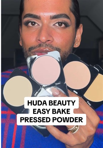 Review of the NEW @Huda Beauty Easy Bake Airbrush Matte Pressed Setting Powder!! 👀 @Huda #hudabeauty #hudabeautyeasybake #easybalemattepressedpowder #makeuptok #pressedpowder