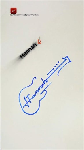 How to sign the letter H with Guitar 🎸 Hannah #signature #howtosign #shorts