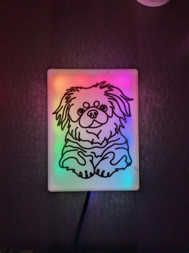 Custom Stylized Pet Lamp | Custom Image, Shape, LED Colors and Pattern - Etsy