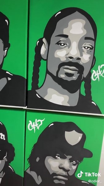 Grove Street Vibes 🟩🔫🎨 #art #painting #fyp #foryoupage #tupacshakur #snoopdogg #eazye #icecube #gtasanandreas