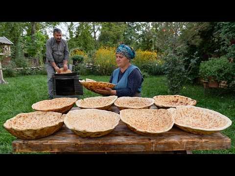 Village Baking Shepherd’s Bread in a Cast Iron Kazan 🔥🍞