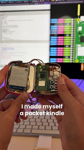 Tru Narla on Instagram: "I made myself a pocket kindle!!! It fits inside a mini tin box :) #coding #arduino #hardware #raspberrypi"