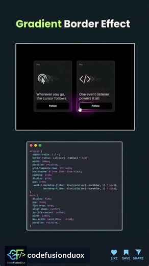 Gradient Border Effect #backend #coding #html #css #webdesign #programming #python #javascripting