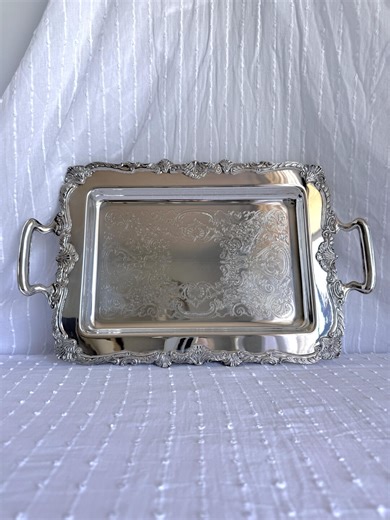 Vintage Viners Sheffield Silver-plated Serving Tray With Handles and Feet - Etsy