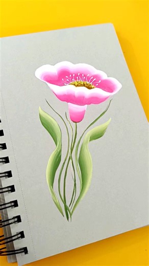 one stroke flower painting ✨🌷 acrylic painting #shorts #art #flowerpainting #tranding #viralshorts