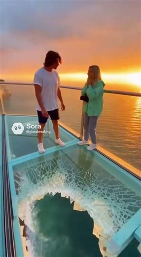 This Glass Floor Just Broke Their Brains 🤯 #glassfloor #funny #fearofheights #prank