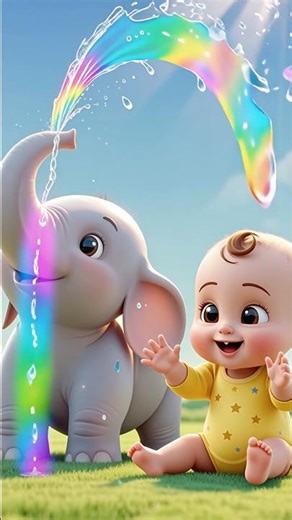 Elephant Rainbow Water 🌈🐘 | Cute Baby Fun | 3D Kids Animation | Moti Toons